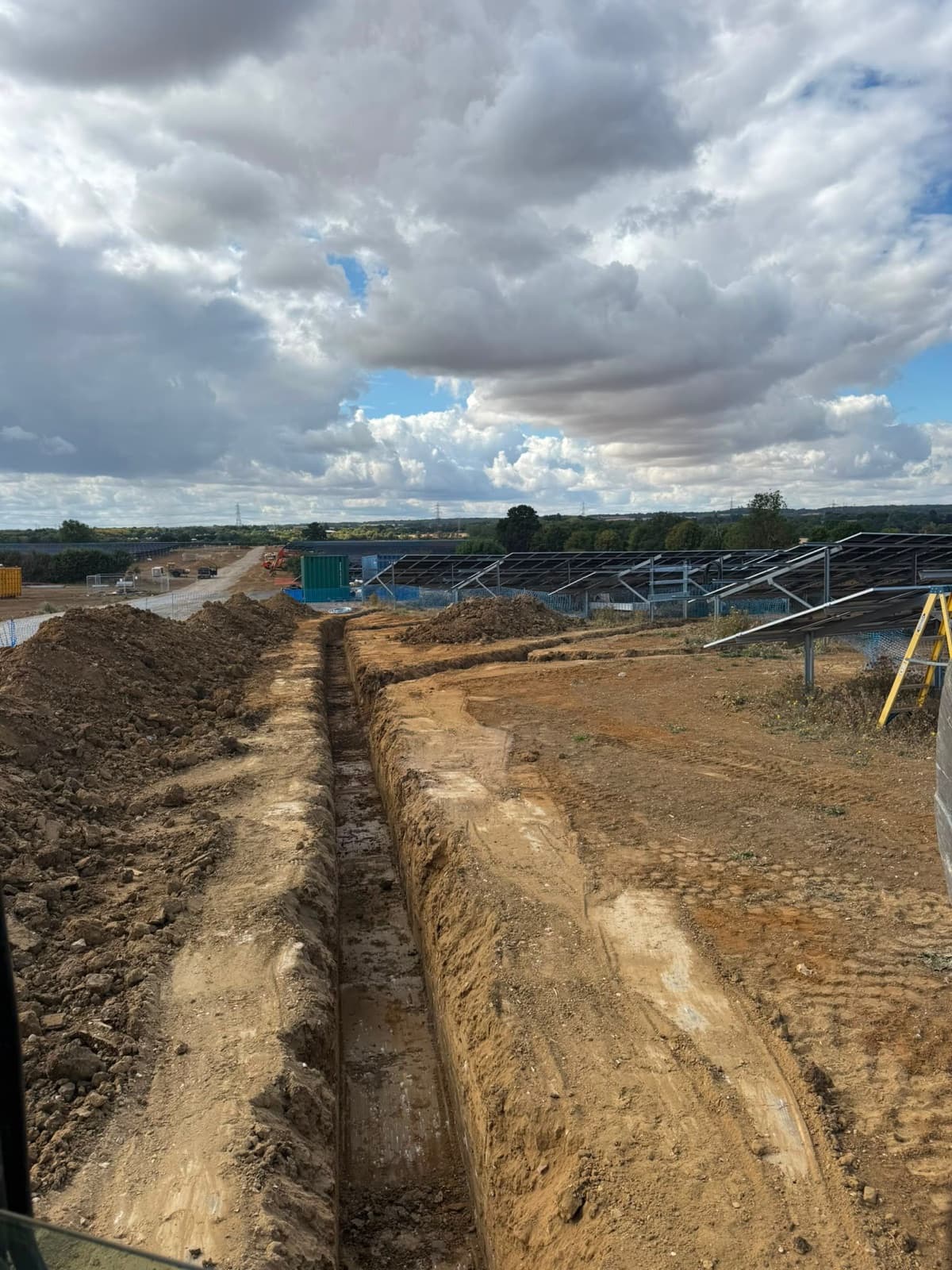 Trenching works across a solar-energy site